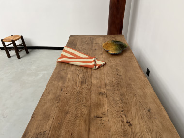 Grande table de monastère des années 50 en chêne massif, vue 24