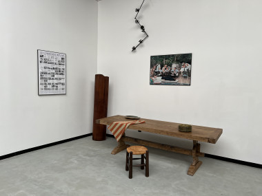 Grande table de monastère des années 50 en chêne massif, vue 25