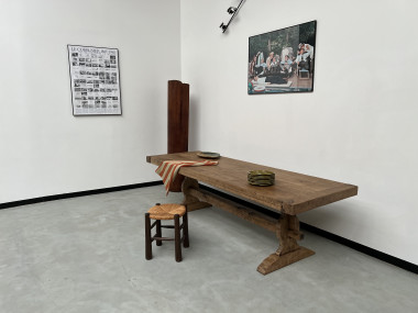 Grande table de monastère des années 50 en chêne massif, vue 26