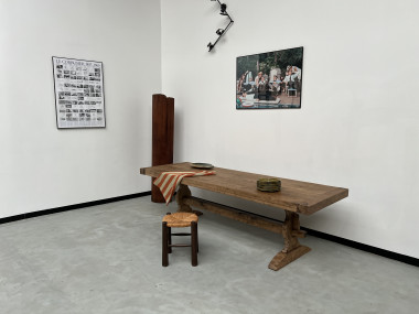 Grande table de monastère des années 50 en chêne massif, vue 27