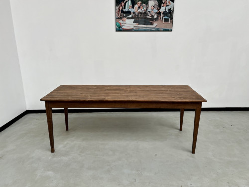 Table de ferme XIXème aux pieds fuseaux, vue 2
