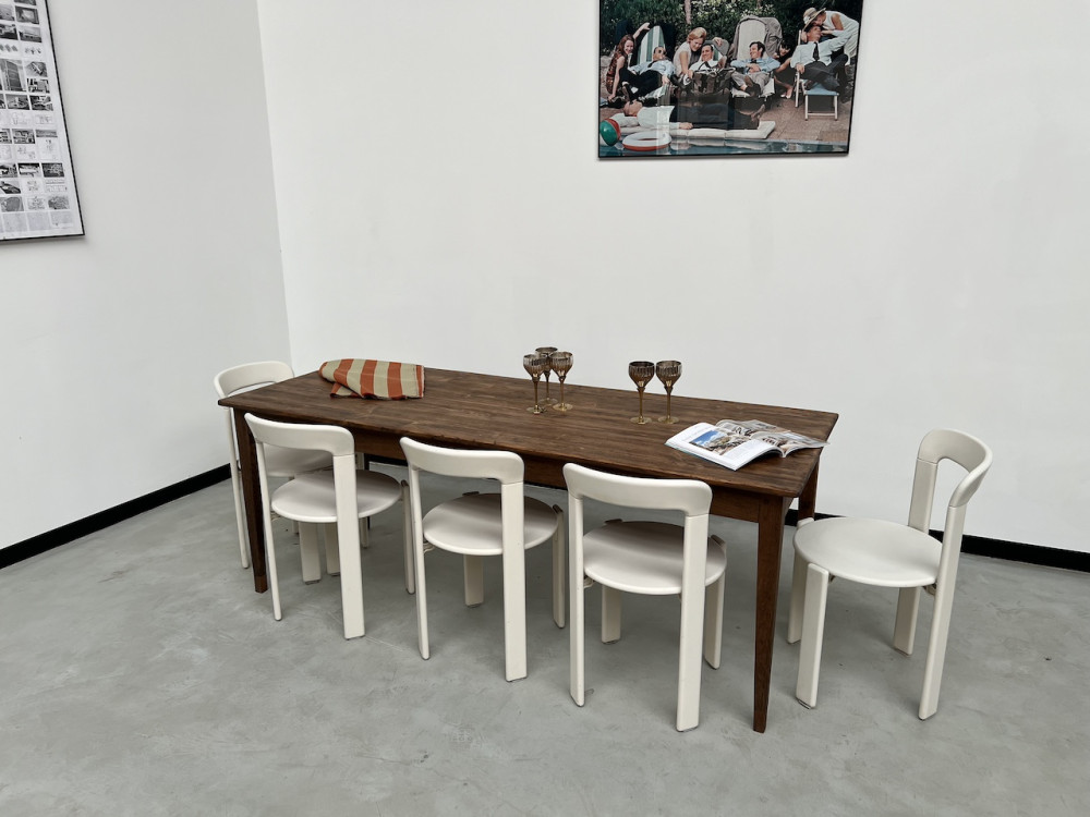 Table de ferme XIXème aux pieds fuseaux, vue 1