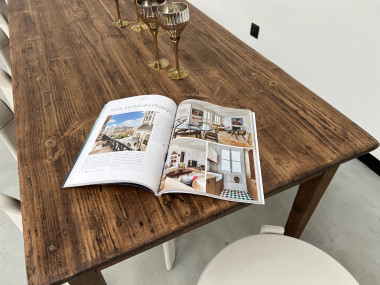 Table de ferme XIXème aux pieds fuseaux, vue 15