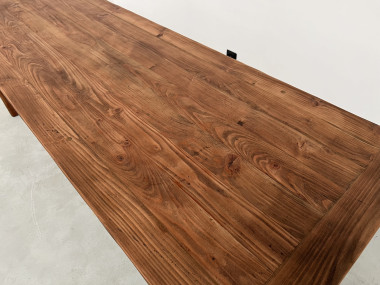 Table de ferme en pin 223 cm, années 70, vue 4