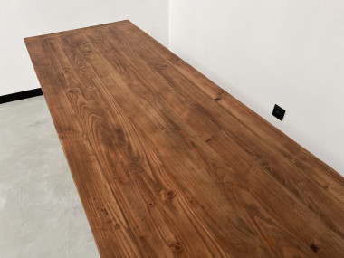 Table de ferme en pin 223 cm, années 70, vue 5
