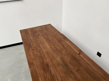 Table de ferme en pin 223 cm, années 70, vue 6
