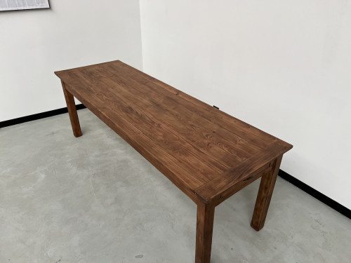 Table de ferme en pin 223 cm, années 70, vue 7
