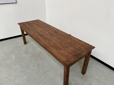 Table de ferme en pin 223 cm, années 70, vue 7