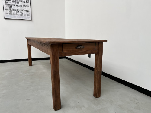 Table de ferme en pin 223 cm, années 70, vue 9