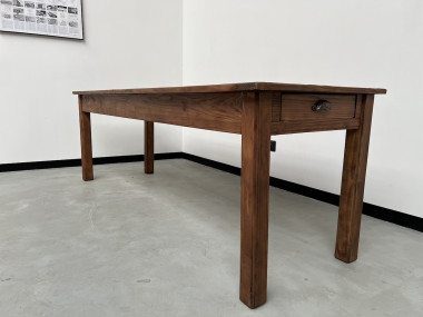 Table de ferme en pin 223 cm, années 70, vue 10