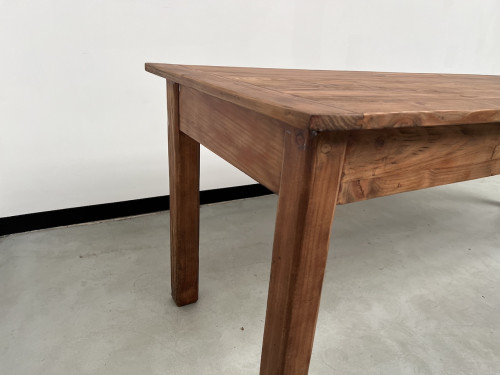 Table de ferme en pin 223 cm, années 70, vue 13