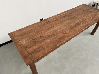 Table de ferme en pin 223 cm, années 70, vue 14