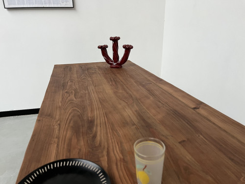 Table de ferme en pin 223 cm, années 70, vue 21