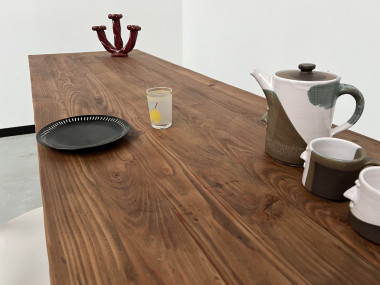 Table de ferme en pin 223 cm, années 70, vue 22