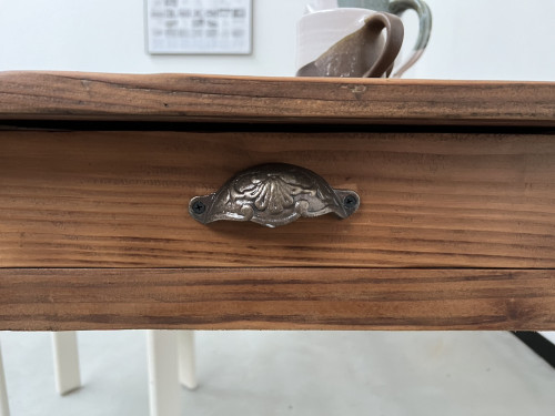Table de ferme en pin 223 cm, années 70, vue 27