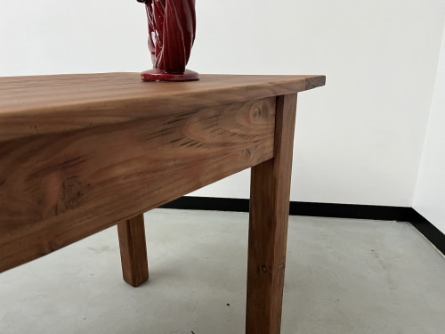 Table de ferme en pin 223 cm, années 70, vue 36