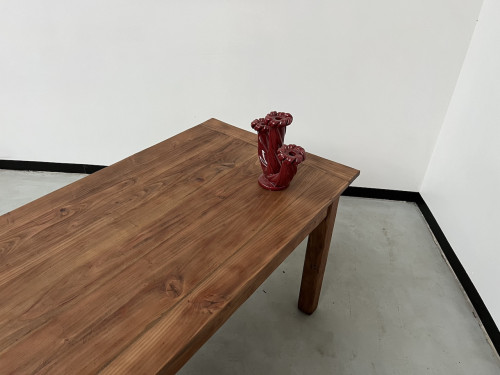 Table de ferme en pin 223 cm, années 70, vue 38