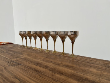 9 verres anciens en métal argenté et laiton, vue 21