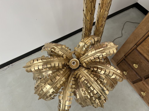 Grand lampadaire palmier en laiton à 3 troncs, vue 5