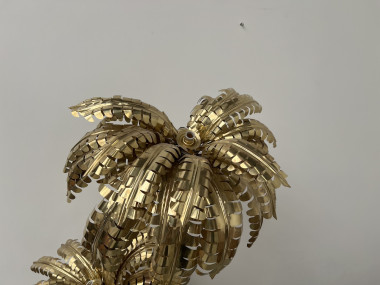 Grand lampadaire palmier en laiton à 3 troncs, vue 14