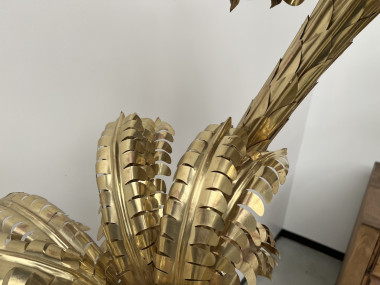 Grand lampadaire palmier en laiton à 3 troncs, vue 18