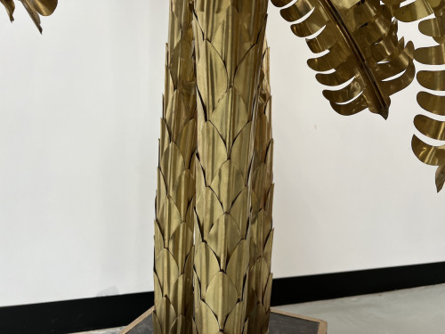 Grand lampadaire palmier en laiton à 3 troncs, vue 28
