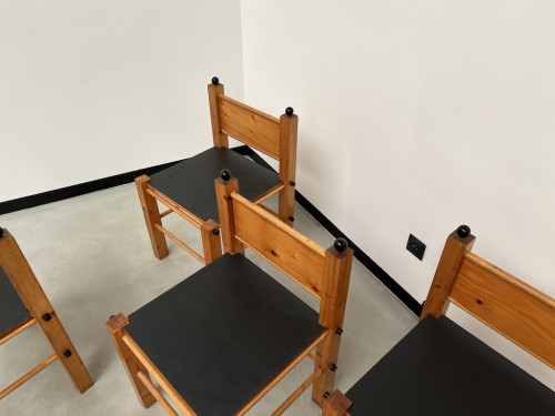 Serie de 6 chaises modernistes en pin, vue 9