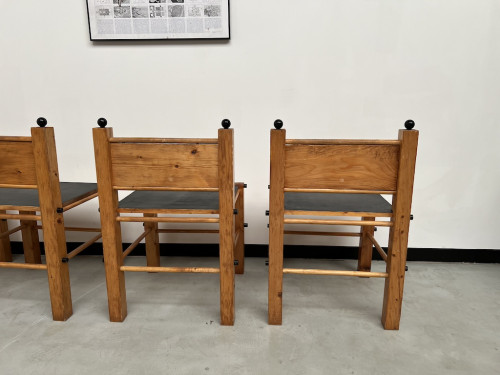 Serie de 6 chaises modernistes en pin, vue 18