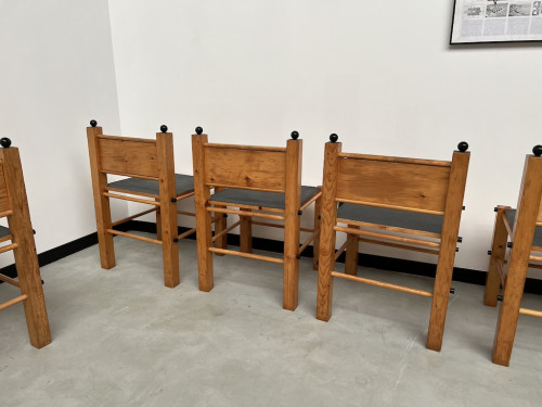 Serie de 6 chaises modernistes en pin, vue 19