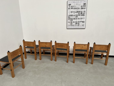Serie de 6 chaises modernistes en pin, vue 21
