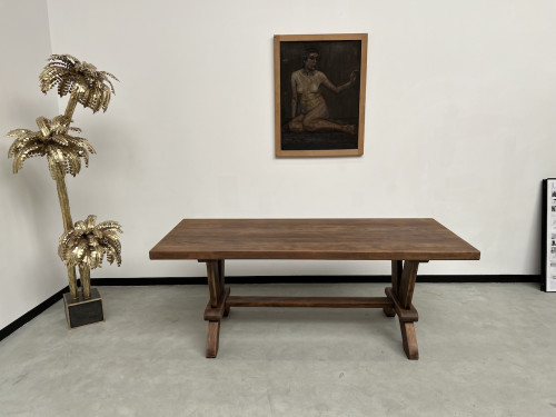 Table de monastère en chêne 200 cm, vue 1