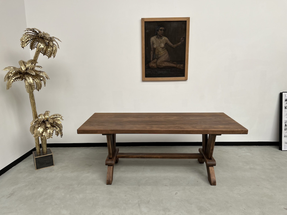 Table de monastère en chêne 200 cm, vue 1