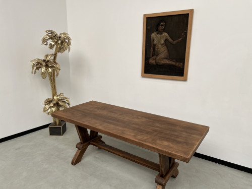 Table de monastère en chêne 200 cm, vue 3