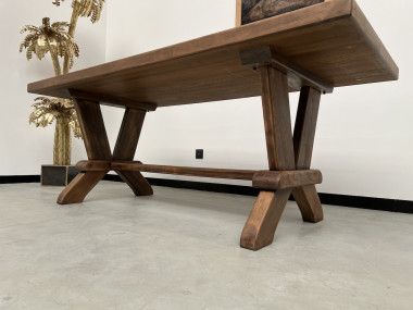 Table de monastère en chêne 200 cm, vue 5