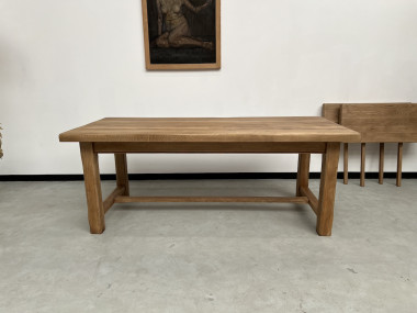 Grande table de ferme en chêne massif à rallonges, vue 8