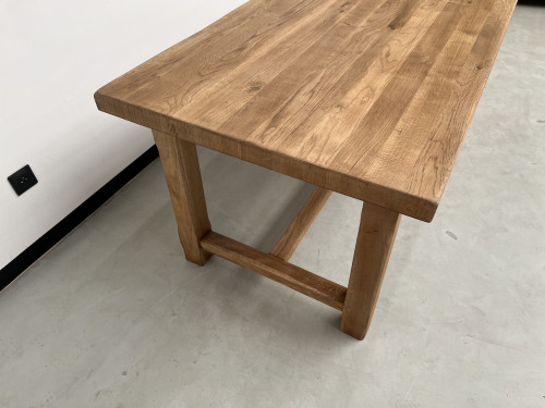 Grande table de ferme en chêne massif à rallonges, vue 15