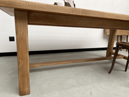 Grande table de ferme en chêne massif à rallonges, vue 19