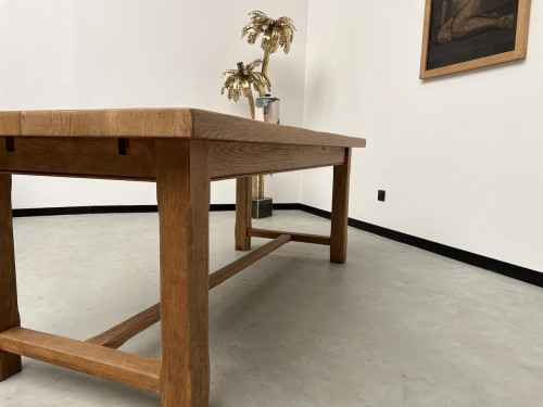 Grande table de ferme en chêne massif à rallonges, vue 20