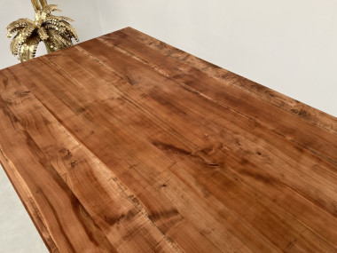 Grande table de ferme en merisier massif, 250 X 110 cm, vue 13