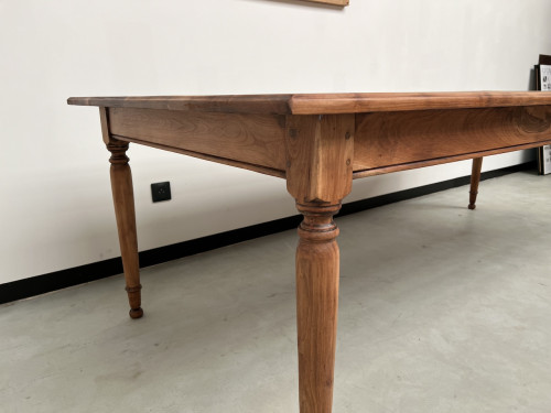 Grande table de ferme en merisier massif, 250 X 110 cm, vue 15