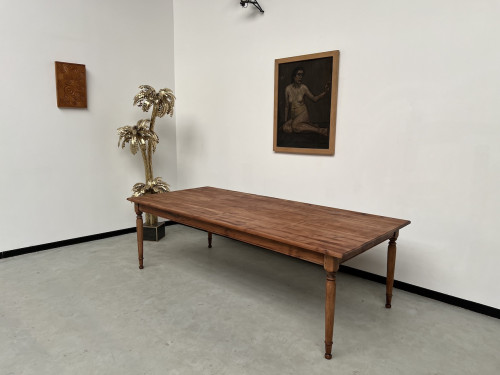 Grande table de ferme en merisier massif, 250 X 110 cm, vue 5