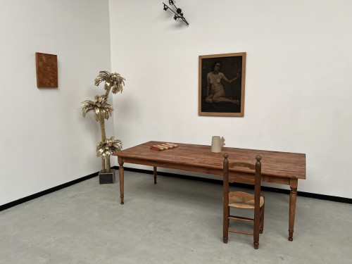 Grande table de ferme en merisier massif, 250 X 110 cm, vue 2