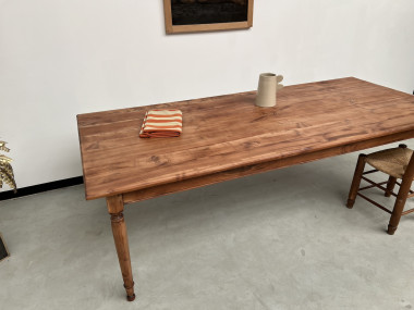 Grande table de ferme en merisier massif, 250 X 110 cm, vue 19