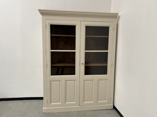 Grande armoire d'angle des années 1900, couleur lin pur, vue 3