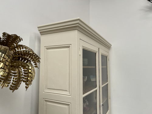 Grande armoire d'angle des années 1900, couleur lin pur, vue 6