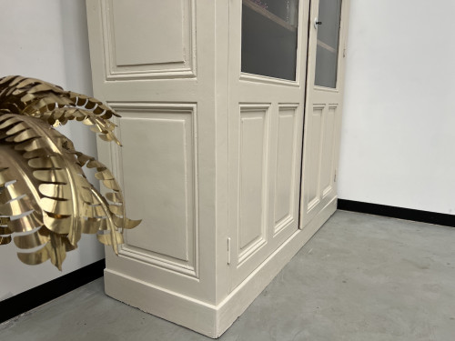 Grande armoire d'angle des années 1900, couleur lin pur, vue 8