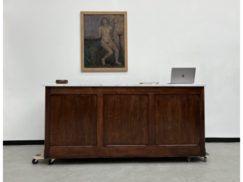 Comptoir de commerce ancien en chêne à tiroirs, vue 19