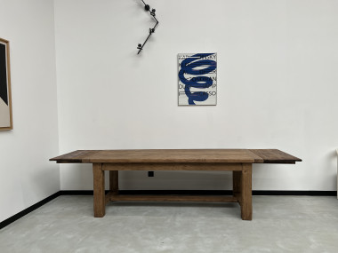 Grande table de ferme en chêne massif 308 cm, vue 2