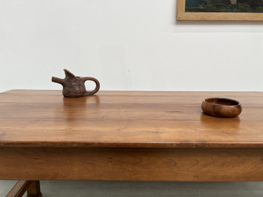 Table de ferme bordelaise ancienne en merisier massif, vue 13