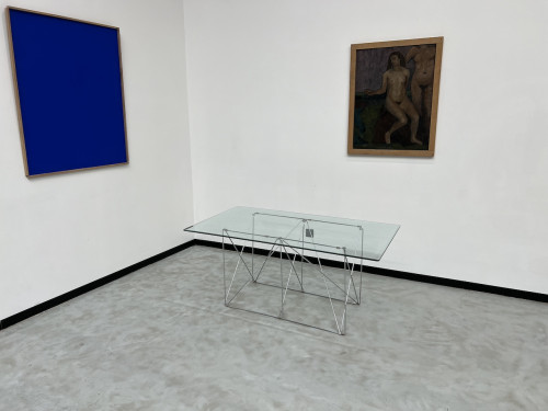 Table de salle à manger avec socle pliable de Max Sauze Studio, France, 1970s, vue 2